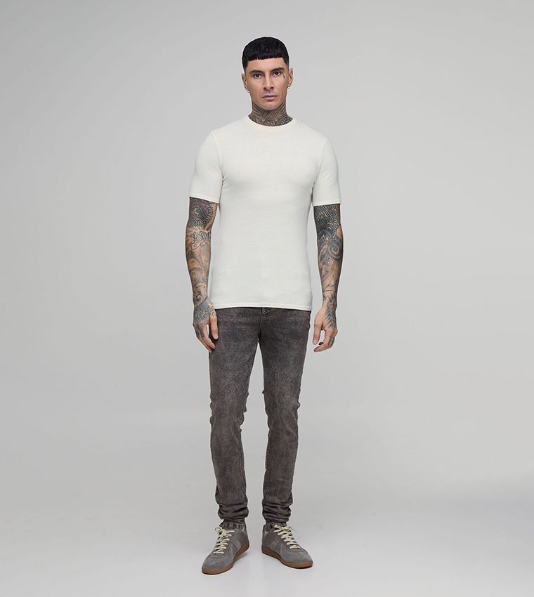 Tall Washed Stacked Stretch Skinny Fit Jeans