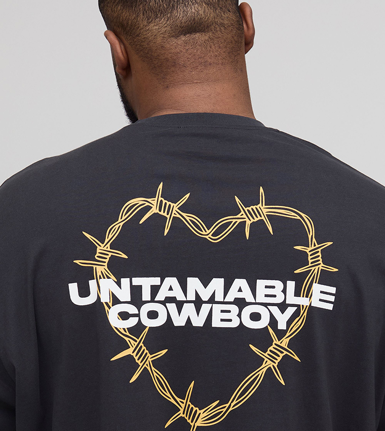 Plus & Tall Waffle Faux Layer Heavyweight Boxy T-Shirt