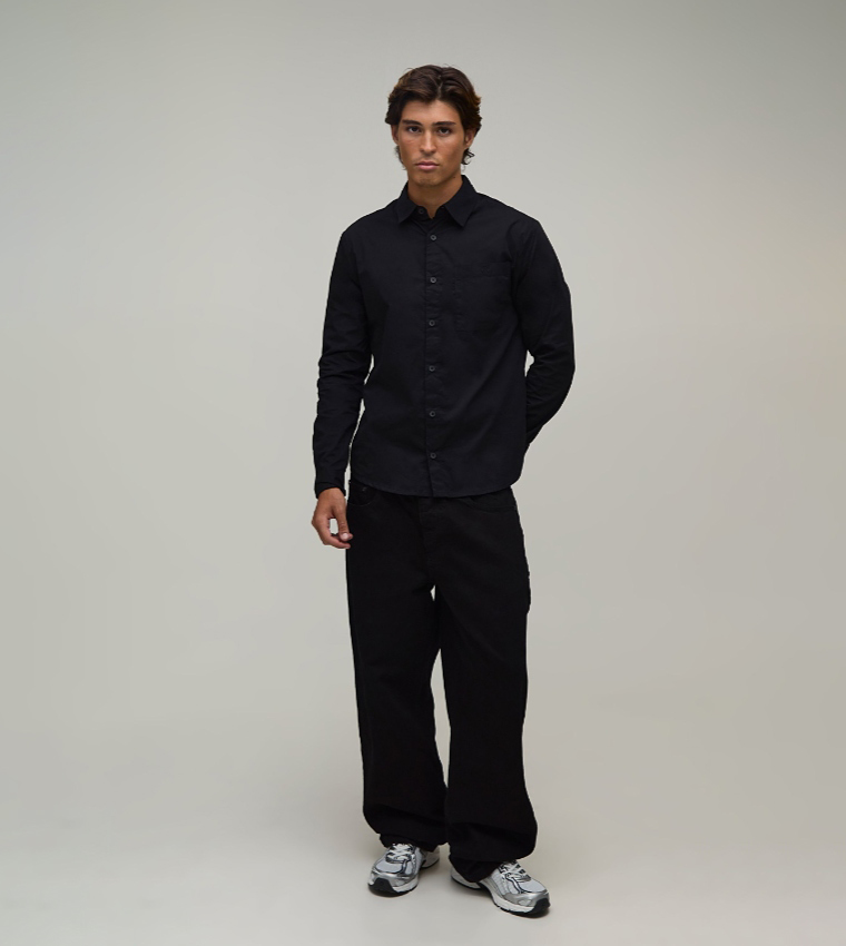 boohooMAN  Long Sleeves - BLACK Long Sleeves
