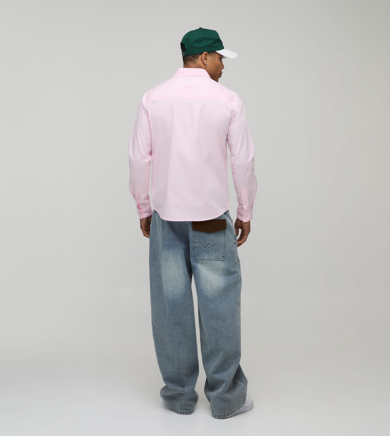 قميص قطن بكم طويل