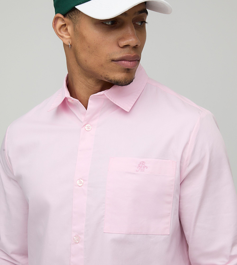 قميص قطن بكم طويل