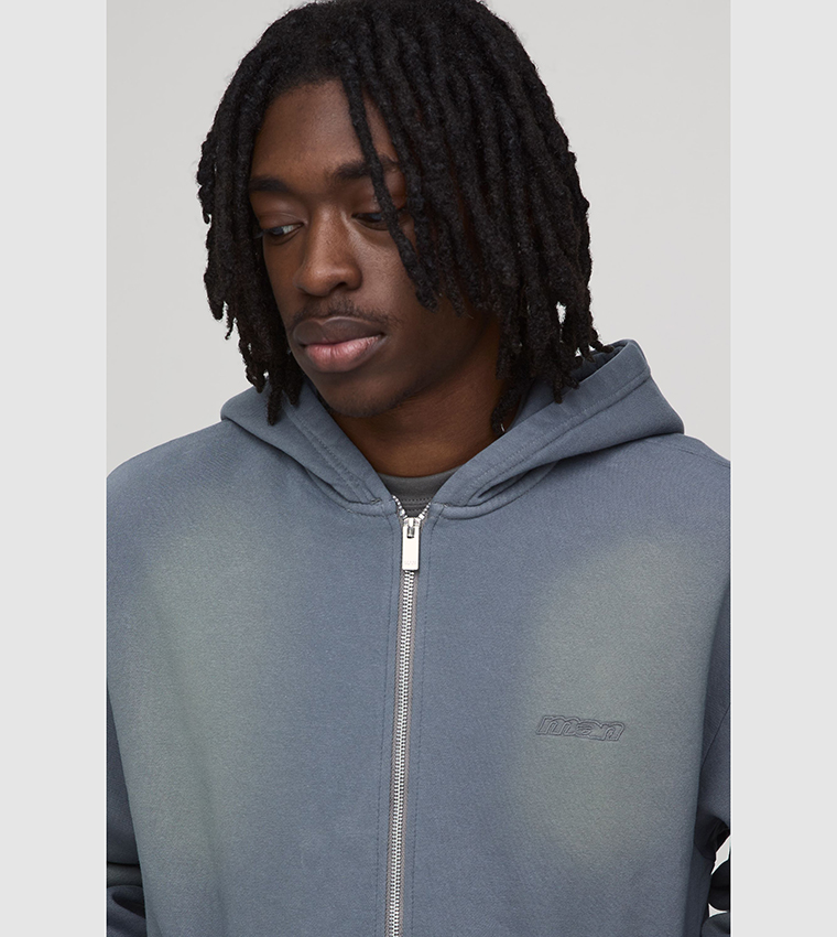 جاكيت اوفرسايز مغسول مطرز بهودي 