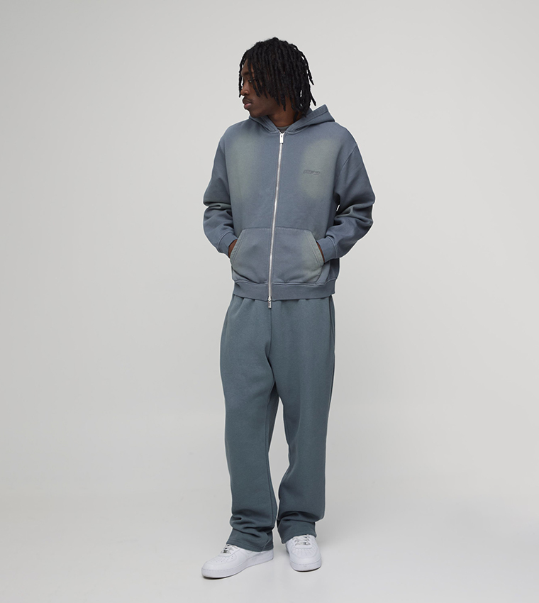 جاكيت اوفرسايز مغسول مطرز بهودي 