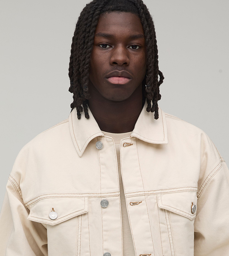 boohooMAN  Denim Jackets - Beige Denim Jackets