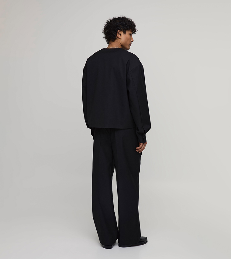 Pleat Front Wide Leg Trousers
