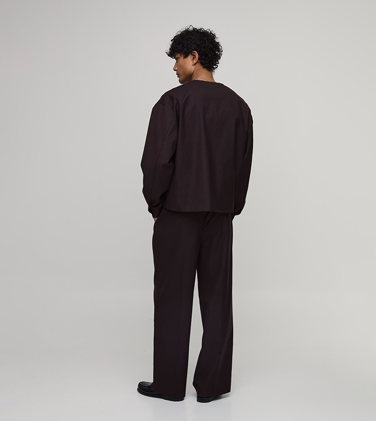 Pleat Front Wide Leg Trousers