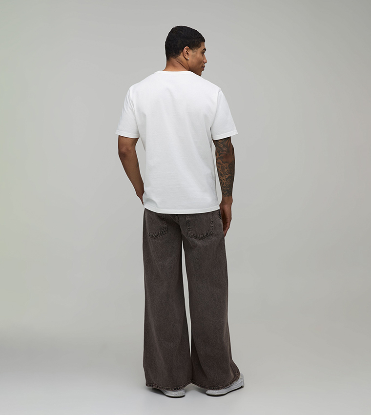 Washed Rigid Boxer Waistband Extreme Baggy Fit Jeans