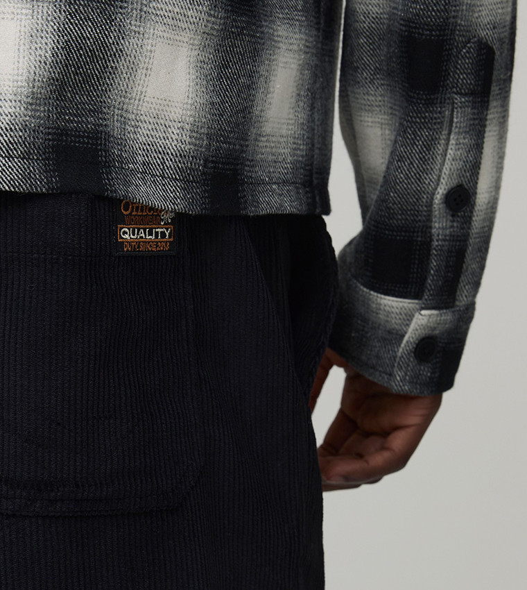 Cord Woven Tab Baggy Fit Trousers