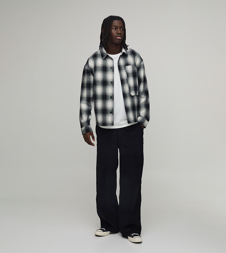 Cord Woven Tab Baggy Fit Trousers