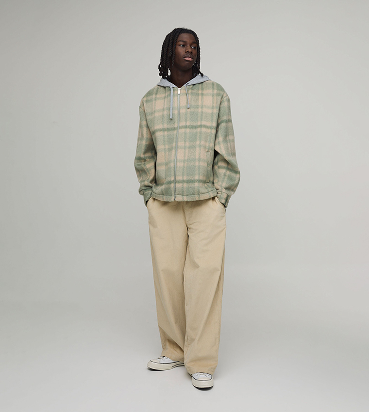 Cord Woven Tab Baggy Fit Trousers
