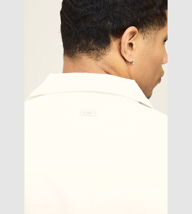 Short Sleeves Irregular Pleated Oversized Shirt