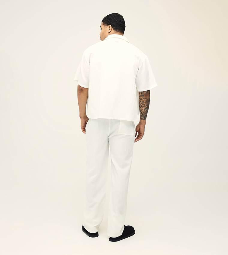 Short Sleeves Irregular Pleated Oversized Shirt