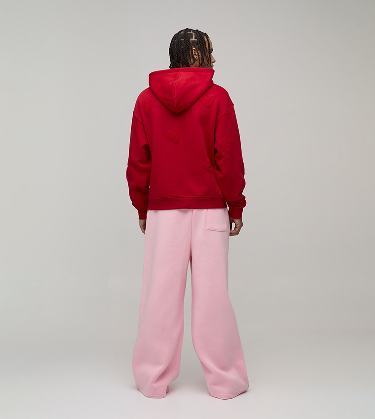 Heart Printed Wide Leg Sweatpants