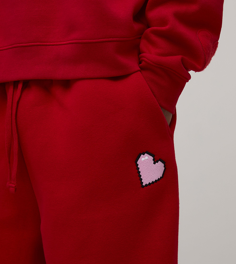 Heart Printed Wide Leg Sweatpants