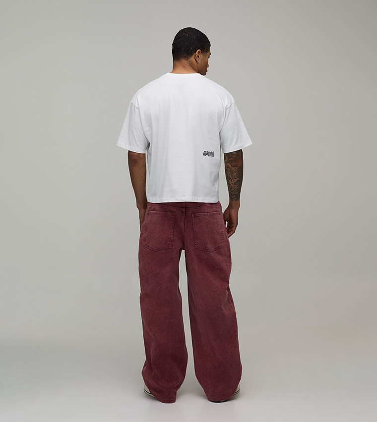 تيشيرت اوفرسايز بطبعة بيزلي