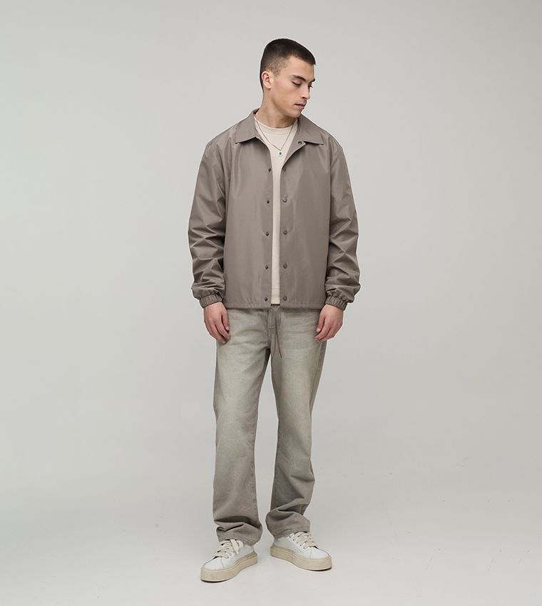 Regular Fit Collared Coach Jacket