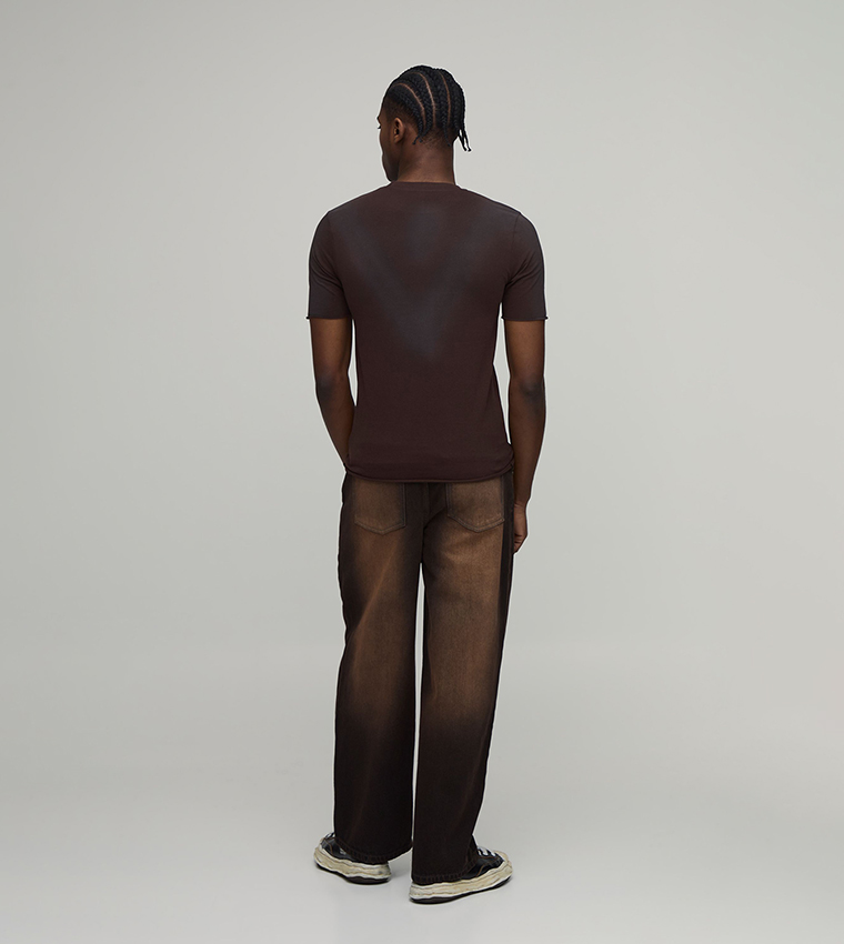 Rigid Bleach Washed Baggy Fit Jeans