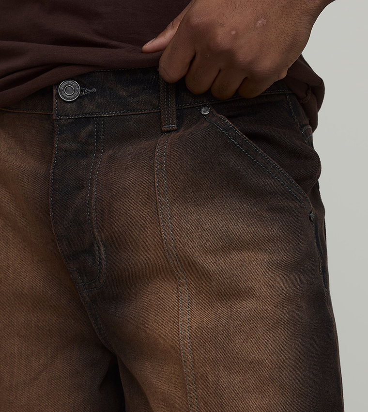 Rigid Bleach Washed Baggy Fit Jeans