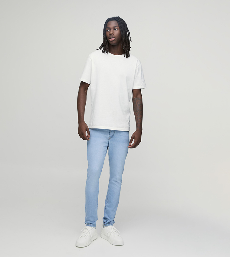 Washed Mid Rise Skinny Fit Jeans