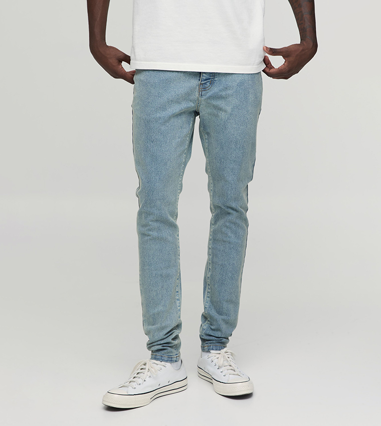 Washed Mid Rise Skinny Fit Jeans