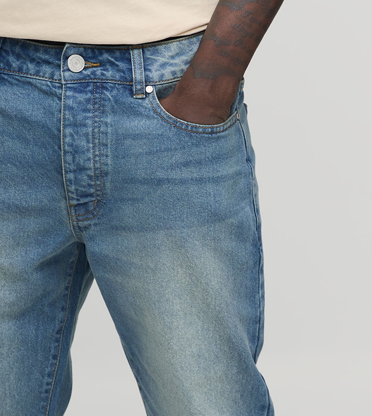 Washed Mid Rise Slim Fit Jeans