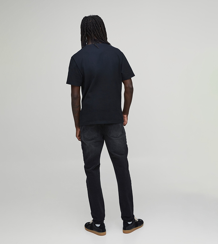 Washed Mid Waist Slim Fit Jeans