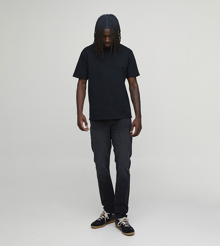 Washed Mid Waist Slim Fit Jeans