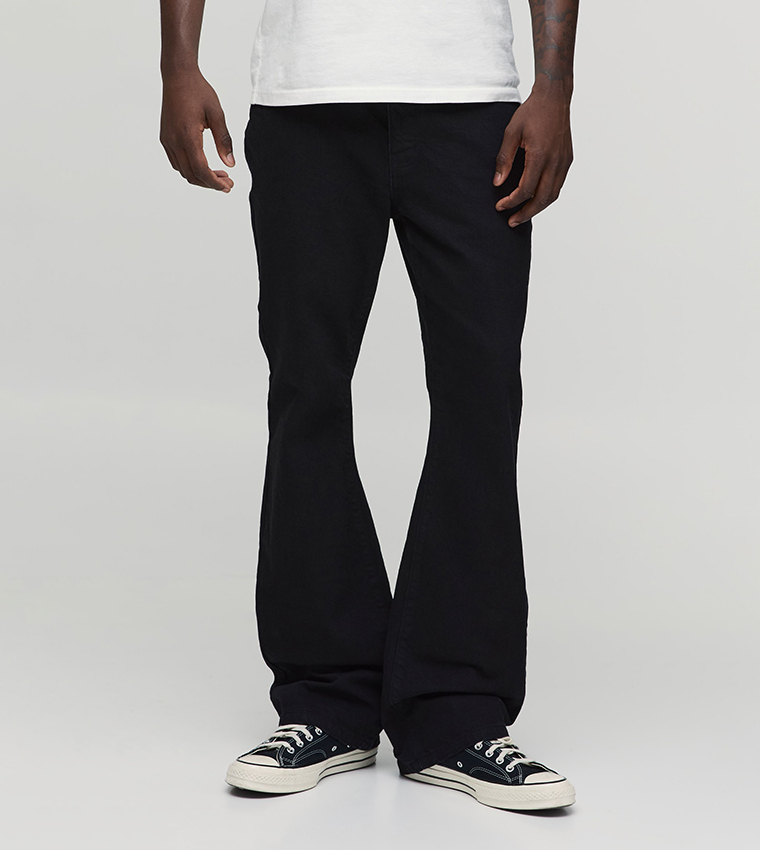 Washed Mid Rise Flared Jeans