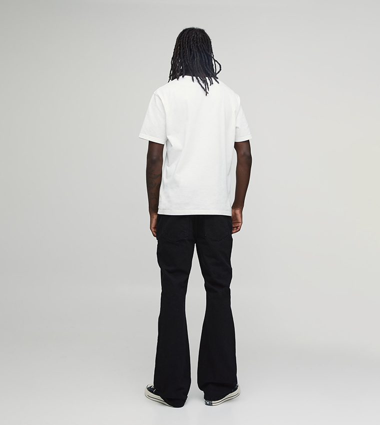 Washed Mid Rise Flared Jeans