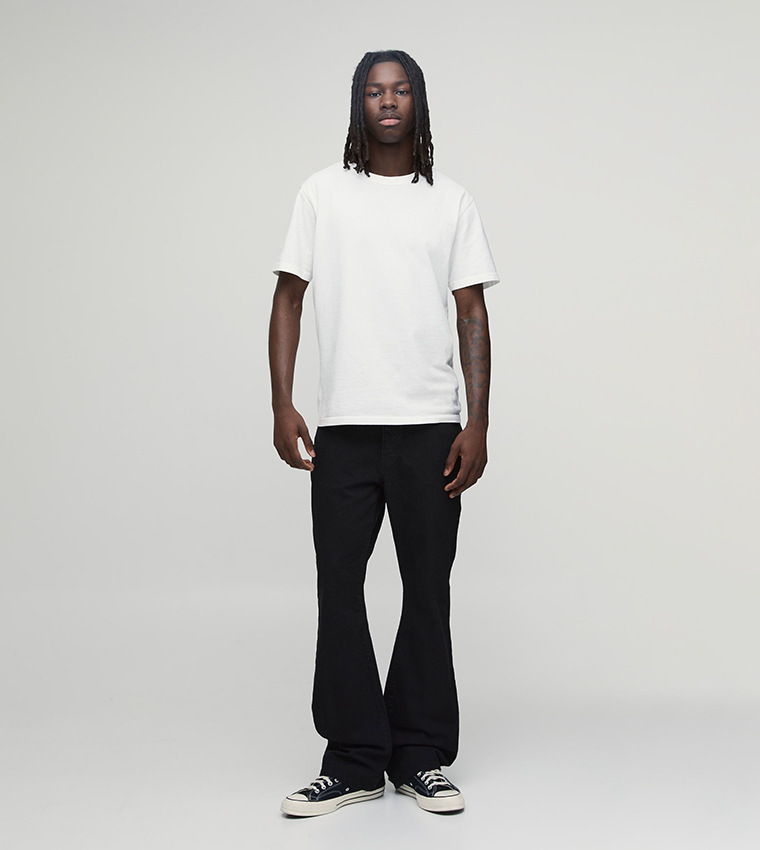 Washed Mid Rise Flared Jeans