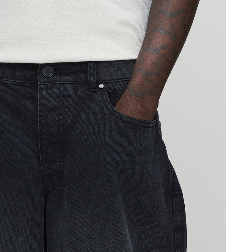 Washed Mid Rise Parachute Fit Jeans
