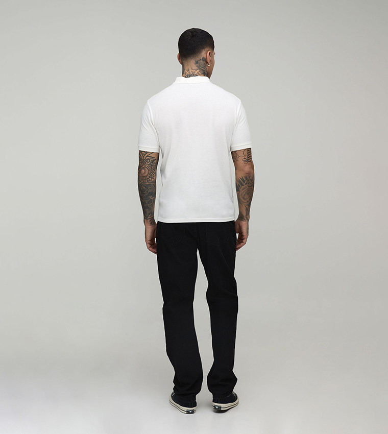 Tall Slim Fit Zipper Neck Pique Polo T-Shirt