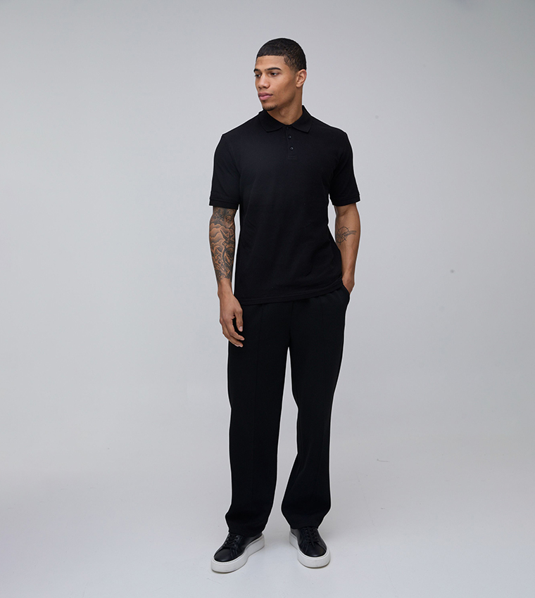 تيشيرت بولو ضيق محبوك