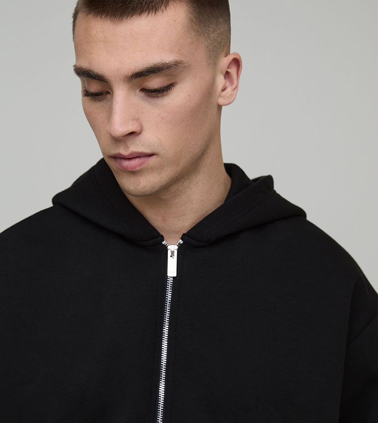 Zip-Through Oversized Hooded Jacket