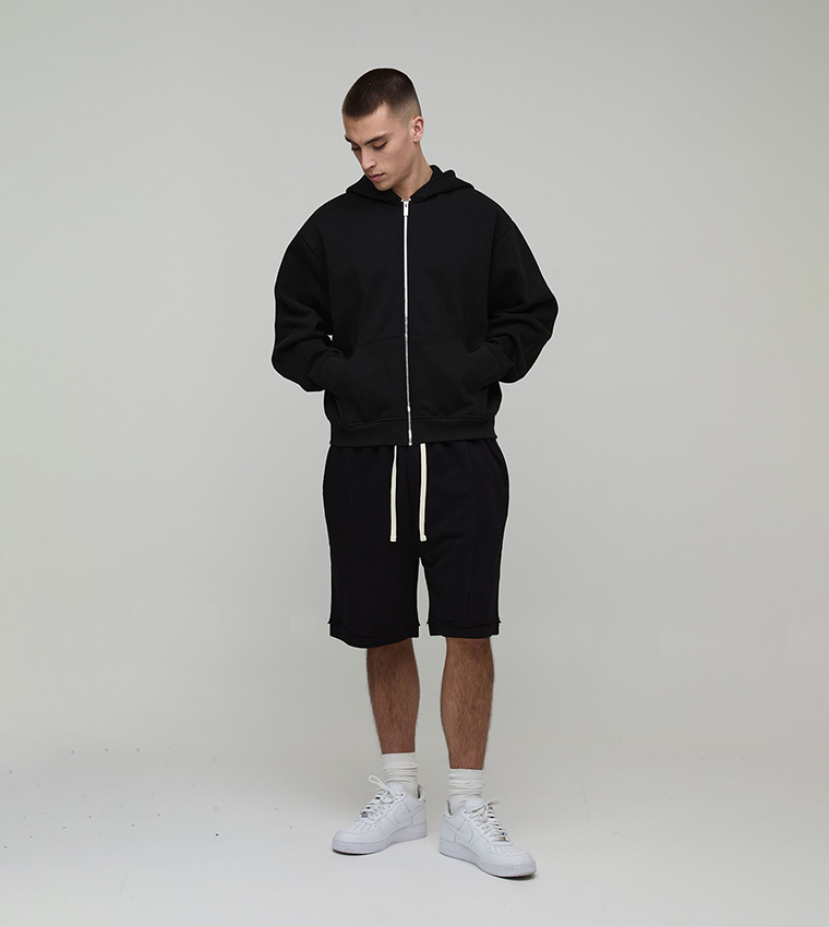 Zip-Through Oversized Hooded Jacket