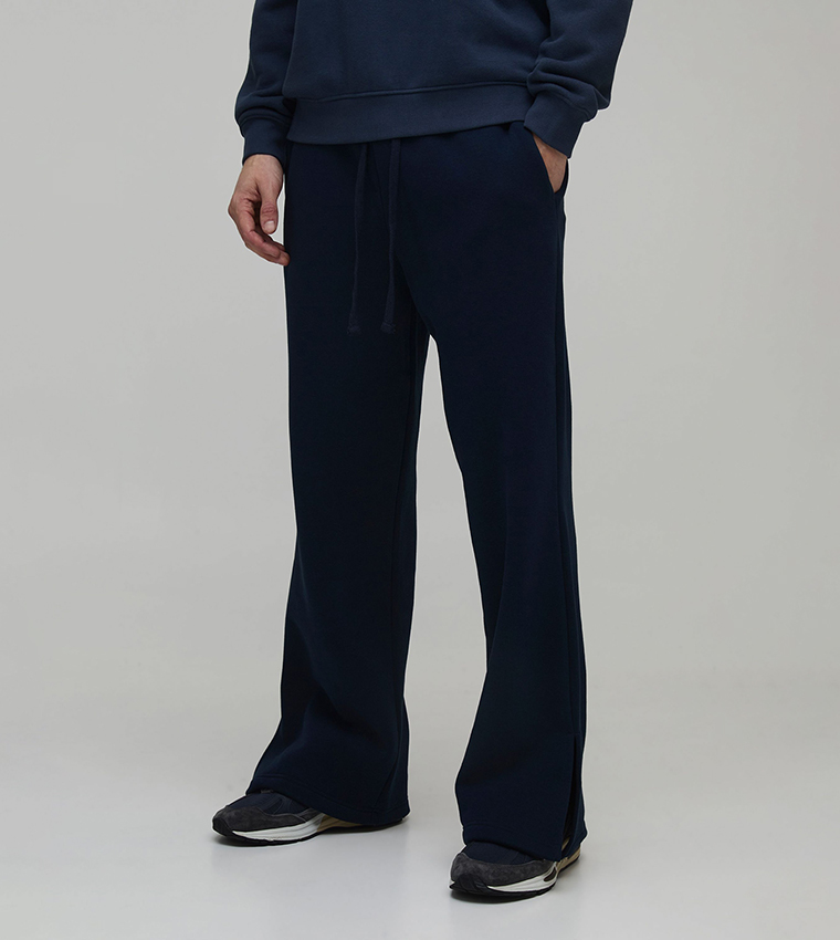 Split Hem Baggy Fit Flared Sweatpants