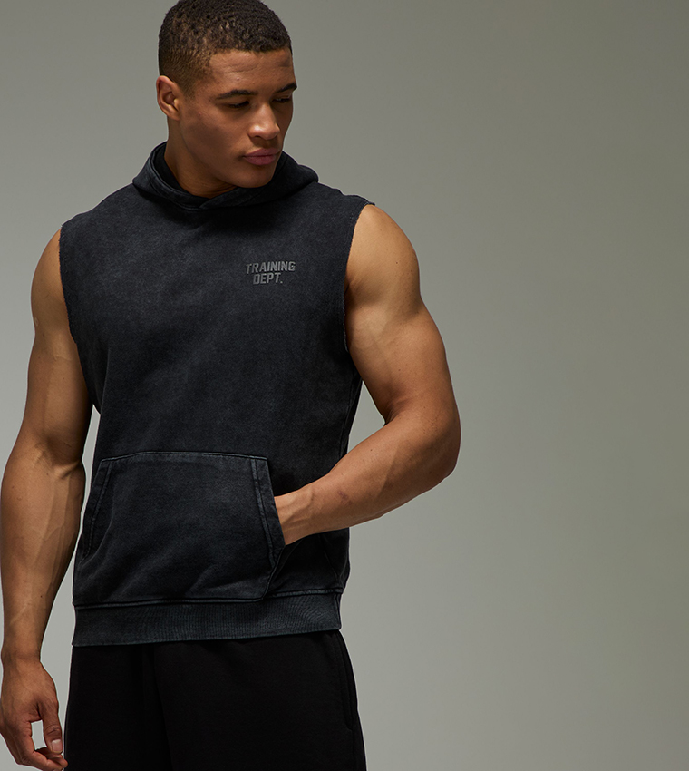 Training Dept Washed Loopback Sleeveless Hoodie
