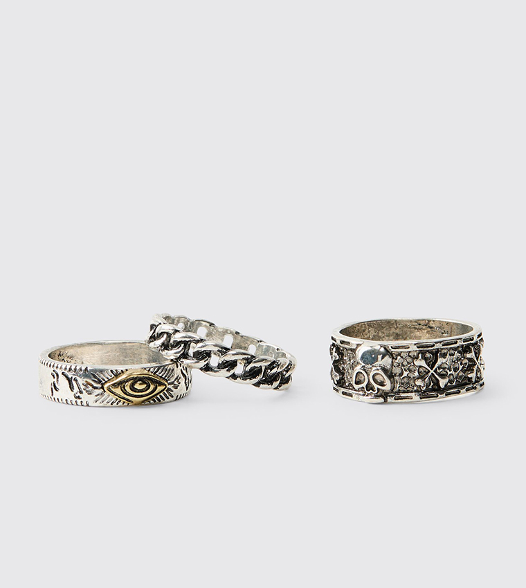3-Pack Gothic Rings