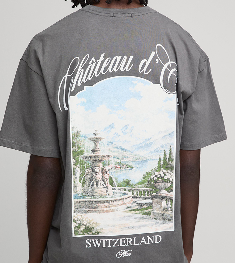 Chateau Print Oversized T-Shirt