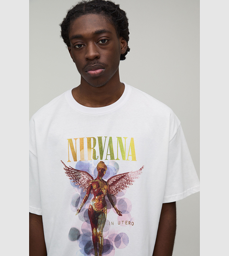 تيشيرت اوفرسايز بطبعة نيرفانا