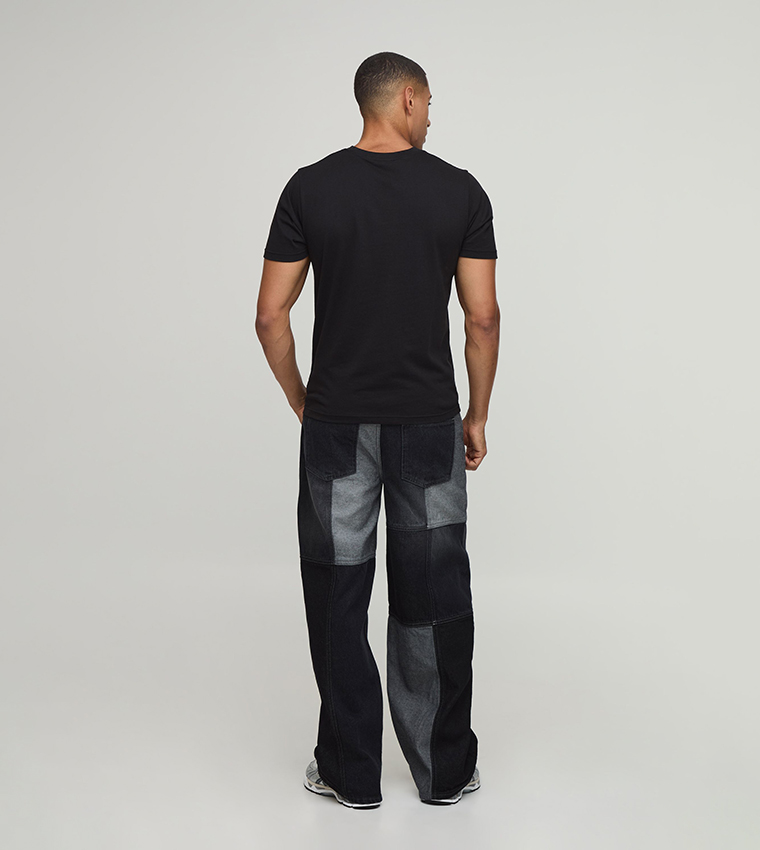 Multi Patchwork Baggy Fit Jeans
