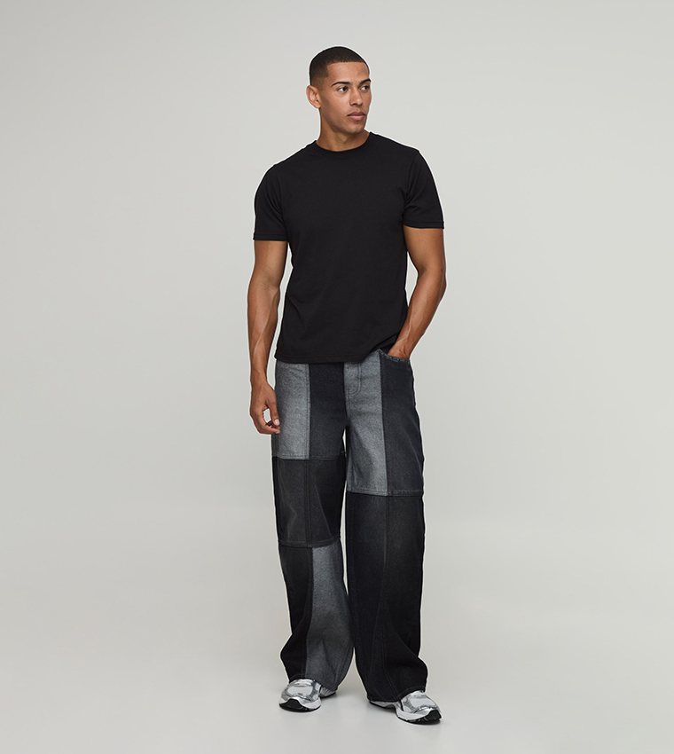 Multi Patchwork Baggy Fit Jeans