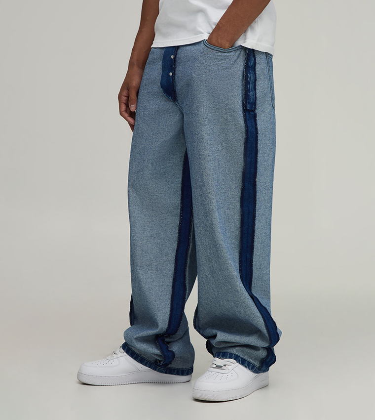 بوهو  جينزات واسعة  - أزرق Relaxed Jeans