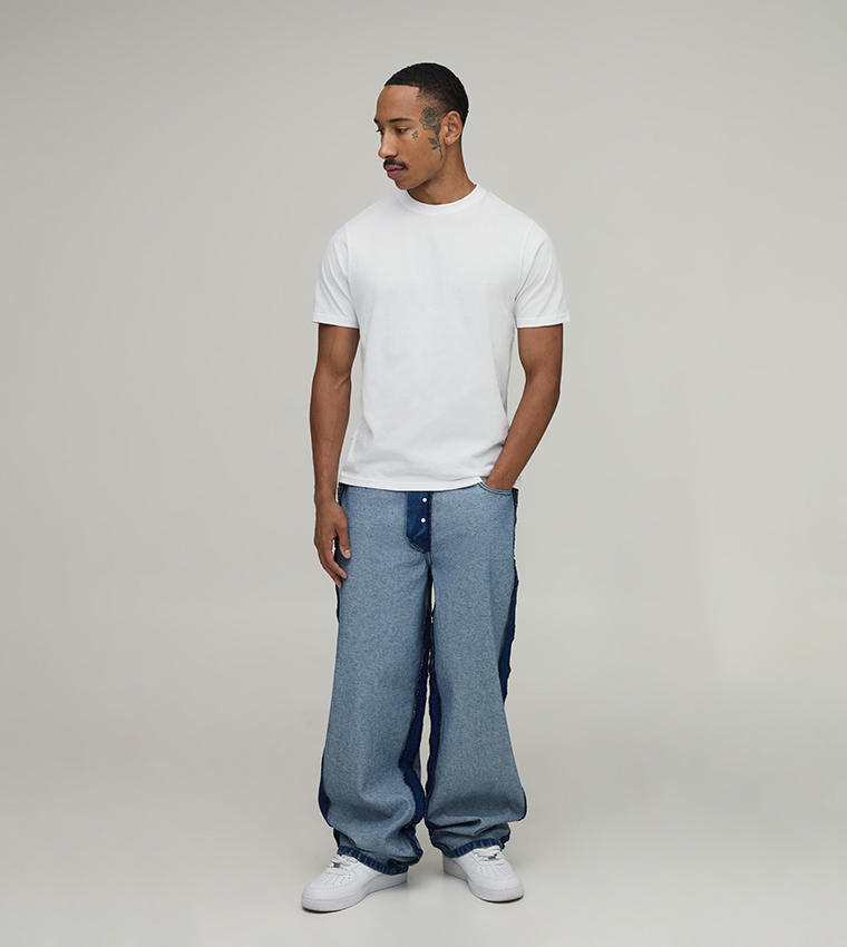 بوهو  جينزات واسعة  - أزرق Relaxed Jeans