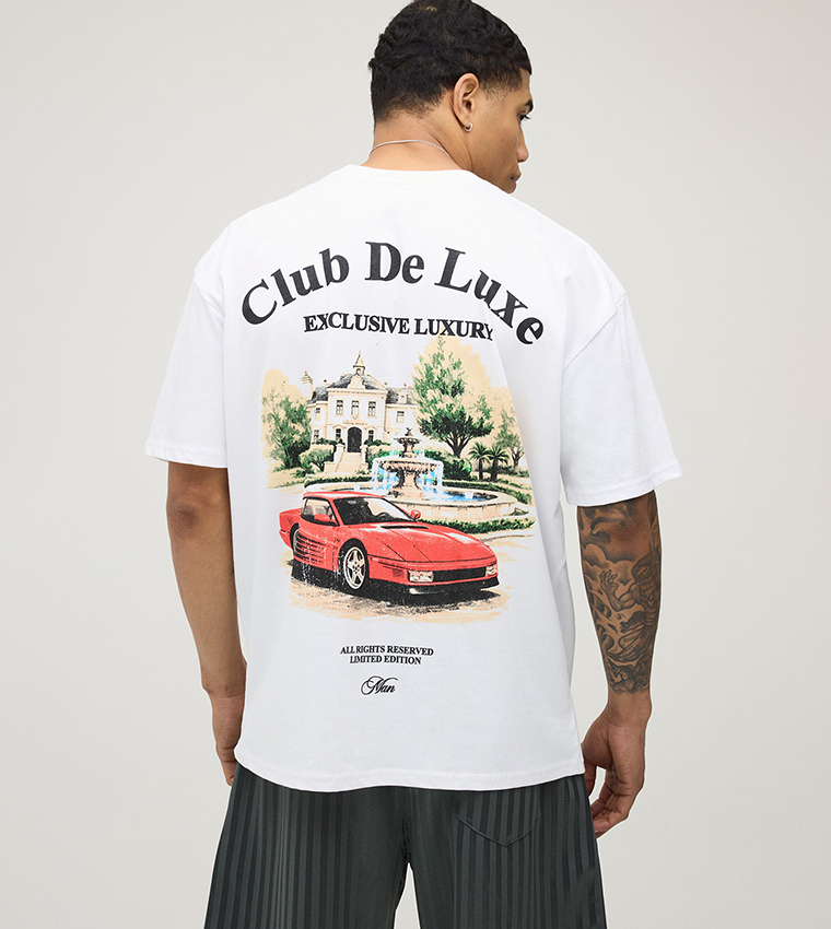 Club De Luxe Print Oversized T-Shirt