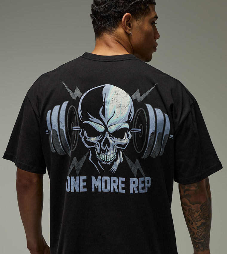 Skull One More Rep Oversized T-Shirt