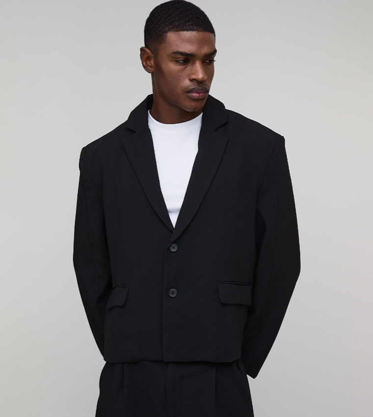 Lapel Collar Oversized Boxy Suit Jacket