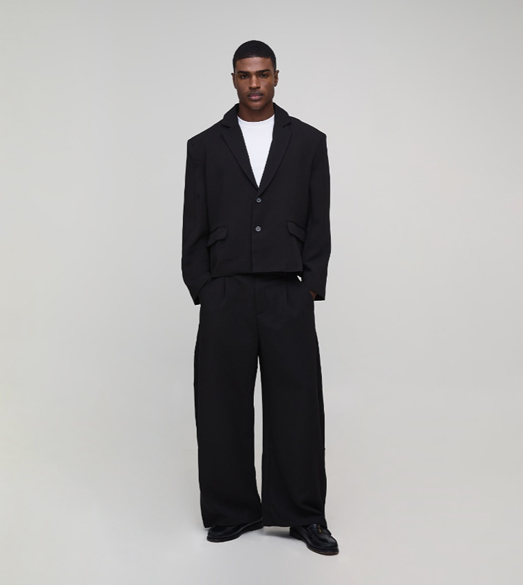 Lapel Collar Oversized Boxy Suit Jacket