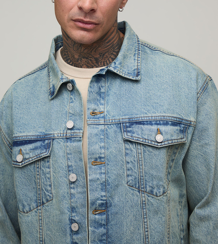 boohooMAN  Denim Jackets - Light Blue Denim Jackets