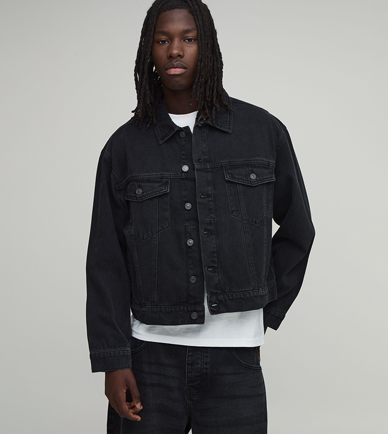 Essential Solid Oversized Denim Jacket